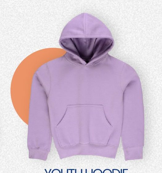 Milltex style 517 youth hoodie in lilac