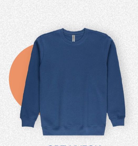 Milltex style 903 crewneck sweatshirt in royal blue